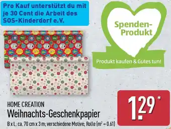 Aldi Nord HOME CREATION Weihnachts-Geschenkpapier Angebot