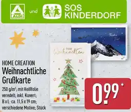 Aldi Nord HOME CREATION Weihnachtliche Grußkarte Angebot