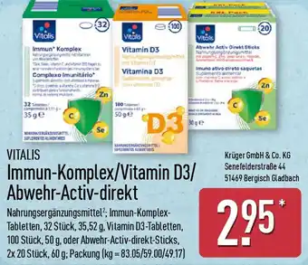 Aldi Nord VITALIS Immun-Komplex/Vitamin D3/ Abwehr-Activ-direkt Angebot