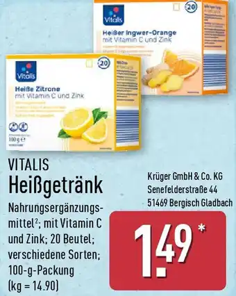 Aldi Nord VITALIS Heißgetränk Angebot