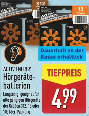 Aldi Nord ACTIV ENERGY Hörgerätebatterien Angebot