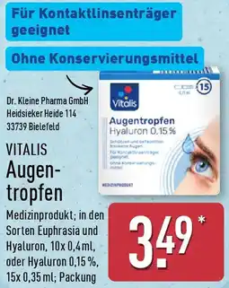 Aldi Nord VITALIS Augentropfen Angebot