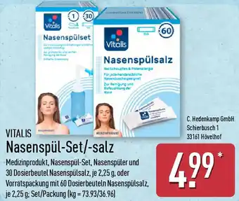 Aldi Nord VITALIS Nasenspül-Set/-salz Angebot