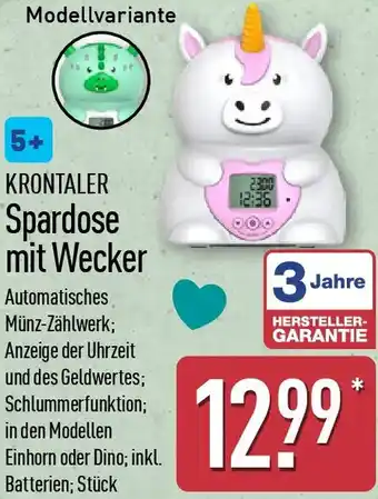 Aldi Nord KRONTALER Spardose mit Wecker Angebot