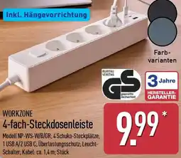 Aldi Nord WORKZONE 4-fach-Steckdosenleiste Angebot