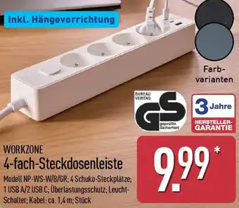Aldi Nord WORKZONE 4-fach-Steckdosenleiste Angebot