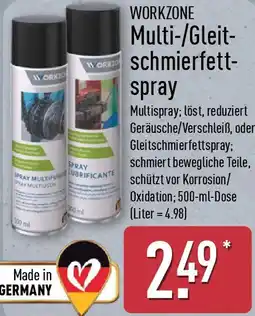 Aldi Nord WORKZONE Multi-/Gleitschmierfettspray Angebot