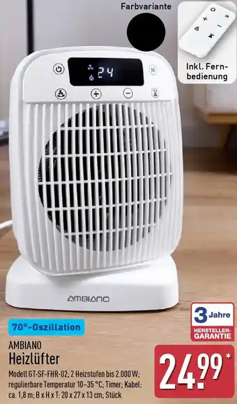 Aldi Nord AMBIANO Heizlüfter Angebot