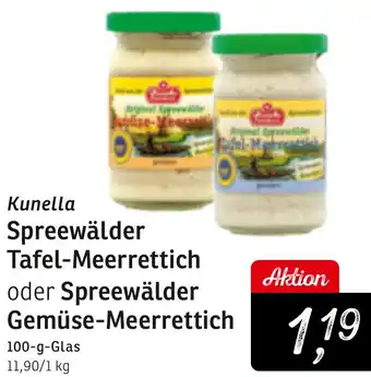 KONSUM Kunella Spreewälder Tafel-Meerrettich oder Spreewälder Gemüse-Meerrettich Angebot