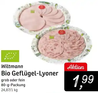 KONSUM Wiltmann Bio Geflügel-Lyoner Angebot