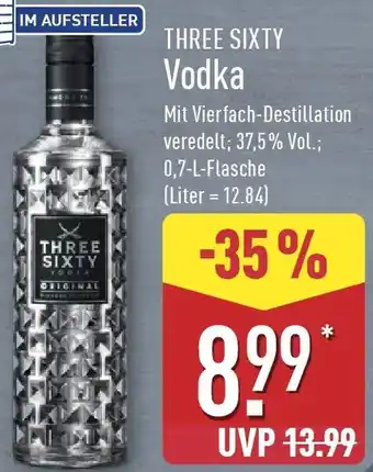 Aldi Nord THREE SIXTY Vodka Angebot