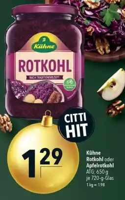 CITTI Markt Kühne Rotkohl oder Apfelrotkohl Angebot