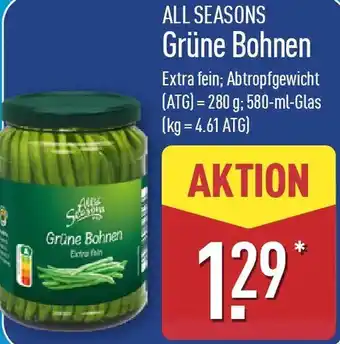Aldi Nord ALL SEASONS Grüne Bohnen Angebot