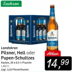 KONSUM Landskron Pilsner, Hell oder Pupen-Schultzes Angebot