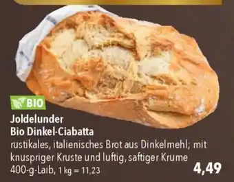 CITTI Markt Joldelunder Bio Dinkel-Ciabatta Angebot