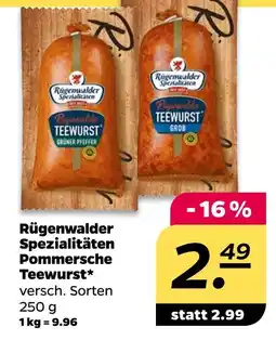 NETTO Rügenwalder spezialitäten pommersche teewurst Angebot
