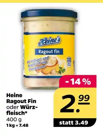 NETTO Heine ragout fin oder würzfleisch Angebot