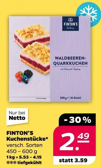 NETTO Finton's bakery kuchenstücke Angebot