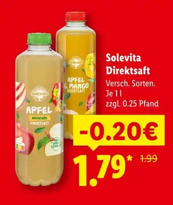 Lidl Solevita apfel direktsaft Angebot