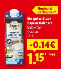 Lidl Bayern haltbare vollmilch Angebot