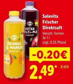 Lidl Solevita orange & mango direktsaft Angebot