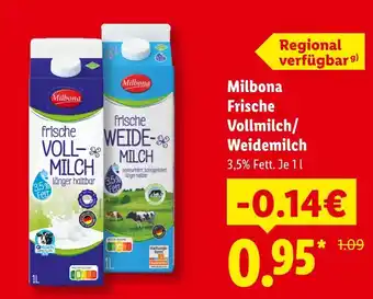 Lidl Milbona frische vollmilch Angebot