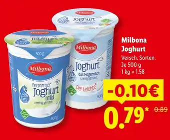 Lidl Milbona fettarmer joghurt mild Angebot