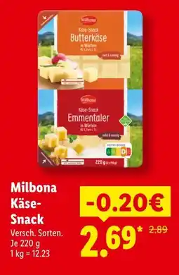 Lidl Milbona butterkäse käse-snack Angebot