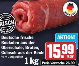 HIT Deutsche frische Rouladen aus der Oberschale, Braten, Gulasch aus der Keule Angebot