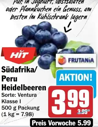 HIT Südafrika/Peru Heidelbeeren Angebot