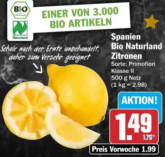 HIT Spanien Bio Naturland Zitronen Angebot