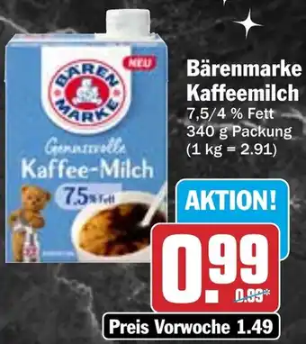 HIT Bärenmarke Kaffeemilch Angebot
