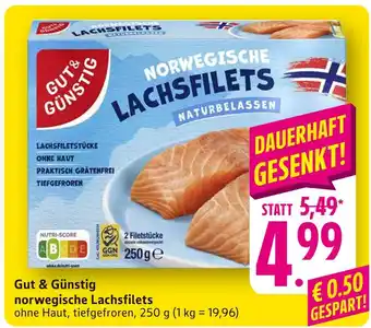 Edeka Gut & günstig norwegische lachsfilets Angebot