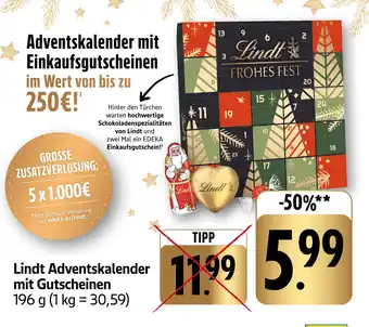 Edeka Lindt adventskalender mit gutscheinen Angebot