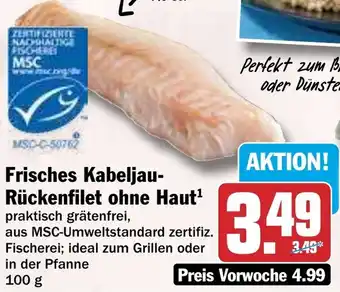 HIT Frisches Kabeljau Rückenfilet ohne Haut Angebot