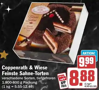 HIT Coppenrath & Wiese Feinste Sahne-Torten verschiedene Sorten, tiefgefroren 1.800-800 g Packung Angebot