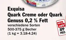 HIT Exquisa Quark Creme oder Quark Genuss 0,2 % Fett Angebot