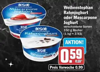HIT Weihenstephan Rahmjoghurt oder Mascarpone Joghurt Angebot