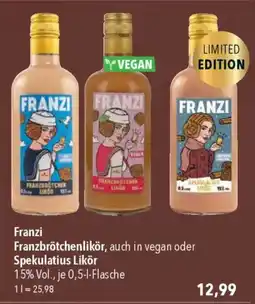 CITTI Markt Franzi Franzbrötchenlikör, auch in vegan oder Spekulatius Likör Angebot