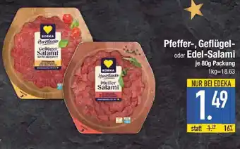 E-Center Pfeffer, Geflügel oder Edel Salami Angebot