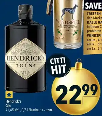 CITTI Markt Hendrick's Gin Angebot