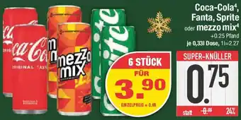 E-Center Coca-Cola, Fanta, Sprite oder mezzo mix Angebot