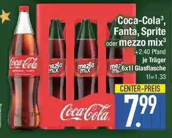 E-Center Coca-Cola , Fanta, Sprite oder mezzo mix Angebot