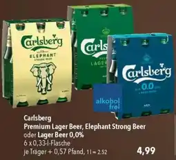 CITTI Markt Carlsberg Premium Lager Beer, Elephant Strong Beer oder Lager Beer 0,0% Angebot