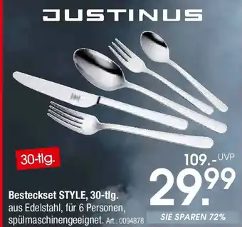 Zurbrüggen JUSTINUS Besteckset STYLE, 30-tlg. Angebot