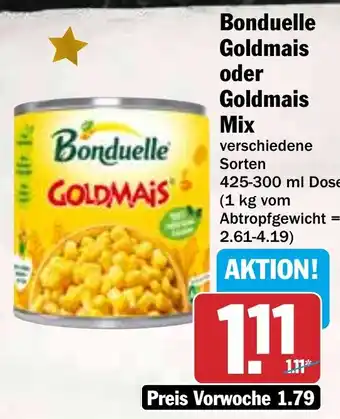 HIT Bonduelle Goldmais oder Goldmais Mix Angebot