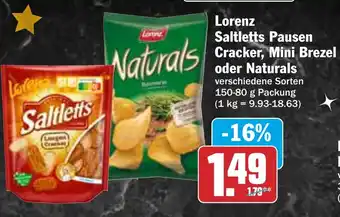 HIT Lorenz Saltletts Pausen Cracker, Mini Brezel oder Naturals Angebot