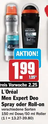 HIT L'Oréal Men Expert Deo Spray oder Roll-on Angebot
