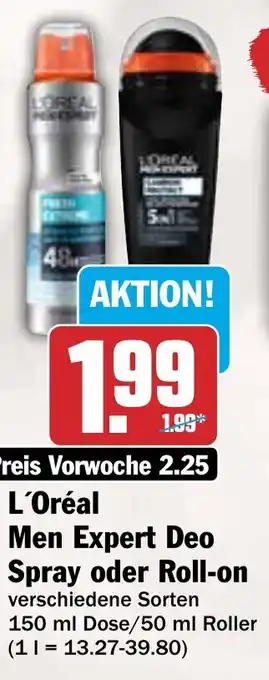 HIT L'Oréal Men Expert Deo Spray oder Roll-on Angebot