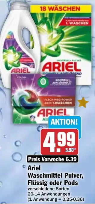 HIT Ariel Waschmittel Pulver, Flüssig oder Pods Angebot